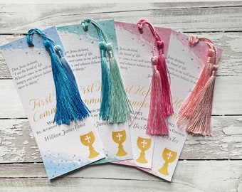 First Holy Communion Personalized Bookmark Favors