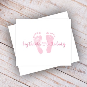 Pink Baby Feet Thank You Notes-Set mit 25 Stück