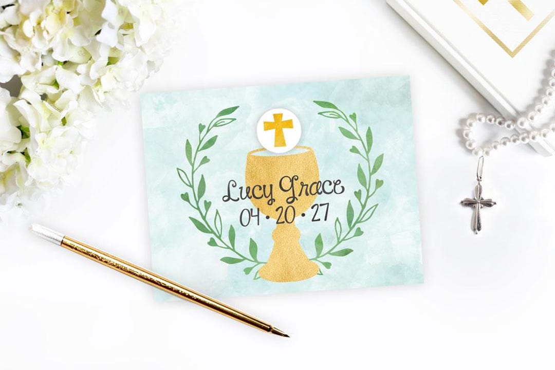 First Holy Communion Personalized Note Cards|thank You Cards - Etsy