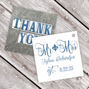 New Orleans Street Tiles Thank You Wedding Favor Tags- Personalized