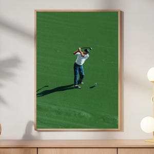 Póster de Werner Bronkhorst, lámina con pintura de su swing de golf, arte minimalista para pared, regalo para papá golfista, decoración para casa club y cueva de hombre.