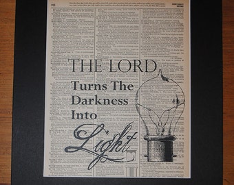 The Lord Turns Darkness Into Light - Vintage Word Art
