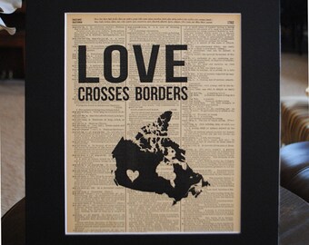 Love Crosses Borders (Canada) - Vintage Adoption Word Art to Customize