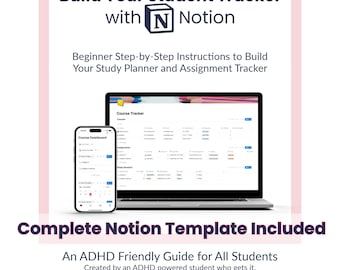 Notion Course Tracker Template + Study Planner | Student Dashboard  | College Planner Organizer Bundle