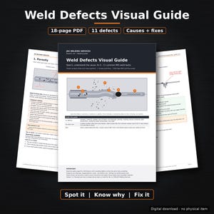 Visuell guide för svetsfel i PDF-format, MIG-felsökning för porositet, underskärning och stänk