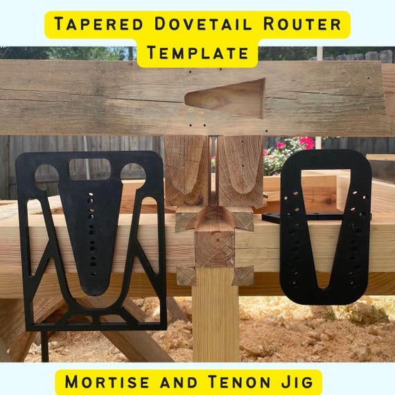 Large Tapered Dovetail Router Jig Template for Big Beams - Timber Framing Jig - Dovetail Router Template for Joists DIY Timber Frame Pergola