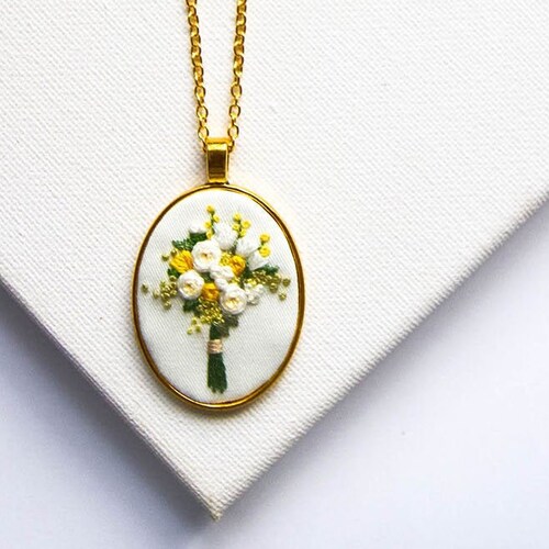 Embroidered Garden Flower Necklace main image 0