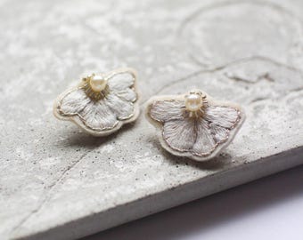Hand Embroidered Sampaguita Earrings: Filipino Wedding Jewelry