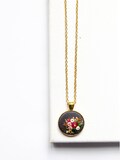 Hand Embroidered Wildflower Pendant Necklace: Boho Statement Jewelry product logo