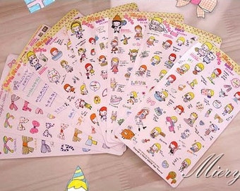 Alice Deco Sticker Set - Korean Stickers - Diary Sticker - DIY Sticker - 8 sheets - EM64506