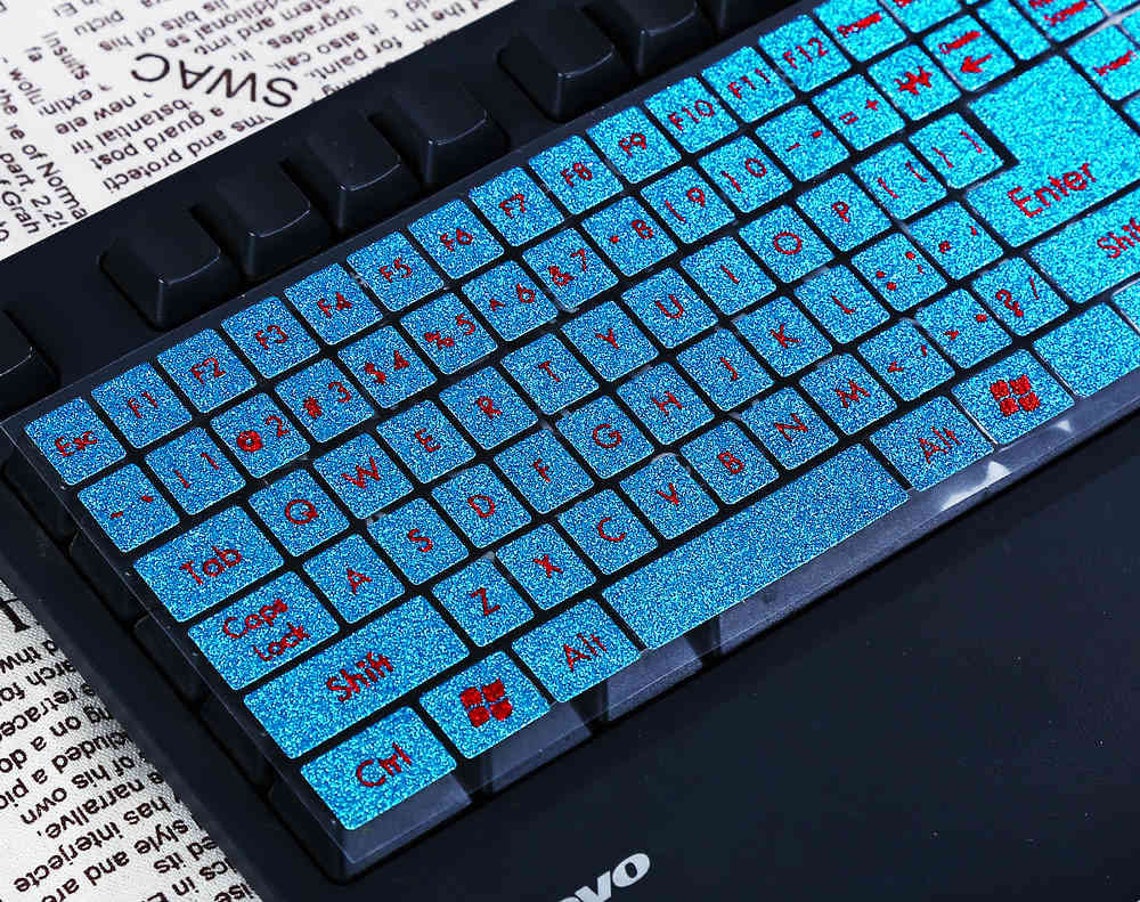 Glitter Keyboard Sticker DIY 3D Desktop Keyboard Decal Common Etsy