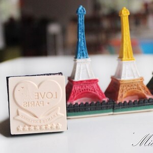 Timbro della Torre Eiffel di Parigi da 1 pezzo - Timbro in resina - Timbro di gomma - Timbro postale - Timbro per diario - Love Paris