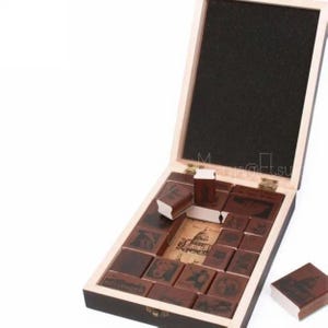 Set di timbri American Landscape - Timbri in gomma di legno vintage - Timbri coreani