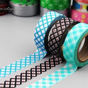 3 Rolls Washi Tapes - Japanese Washi Tape - Masking Tape - Deco Tape - Washi Paper - Filofax - line
