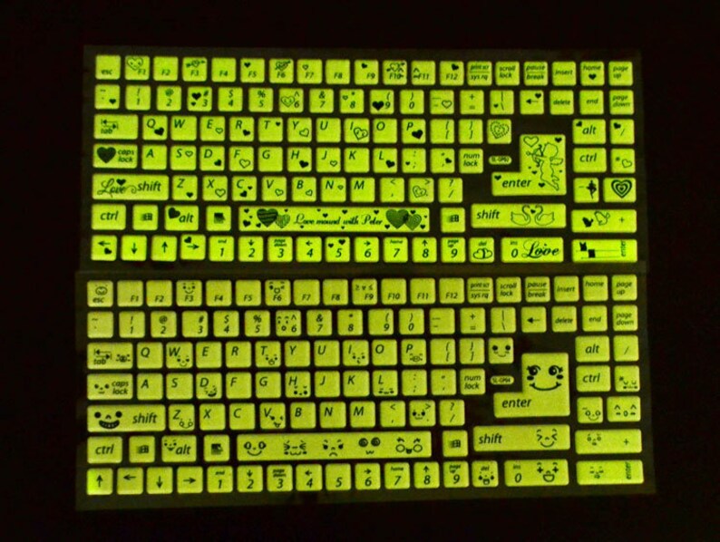 1 Sheet Luminous 3D Foam Keyboard Sticker Keyboard Decals Etsy