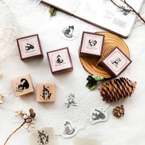 Vintage Cat Stamp - Wodden Stamp - Rubber Stamp - Deco Stamp - 1 Piece