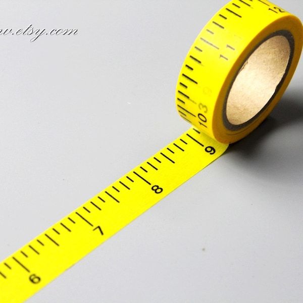 Washi Tape - Japanese Washi Tape - Masking Tape - Deco Tape - Washi Paper - Filofax - Yellow Ruler - EM66111