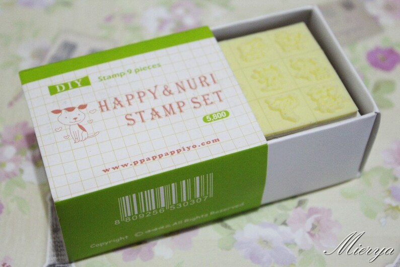 Wood Stamp 9 pcs-EM62409 DIY Korean Rubber Stamp Diary Stamp Dog Stamp Deco Stamp