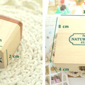 Nature Pattern Rubber Stamps - Wooden Stamp Set (12pcs) image 3
