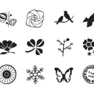 Nature Pattern Rubber Stamps - Wooden Stamp Set (12pcs) image 4