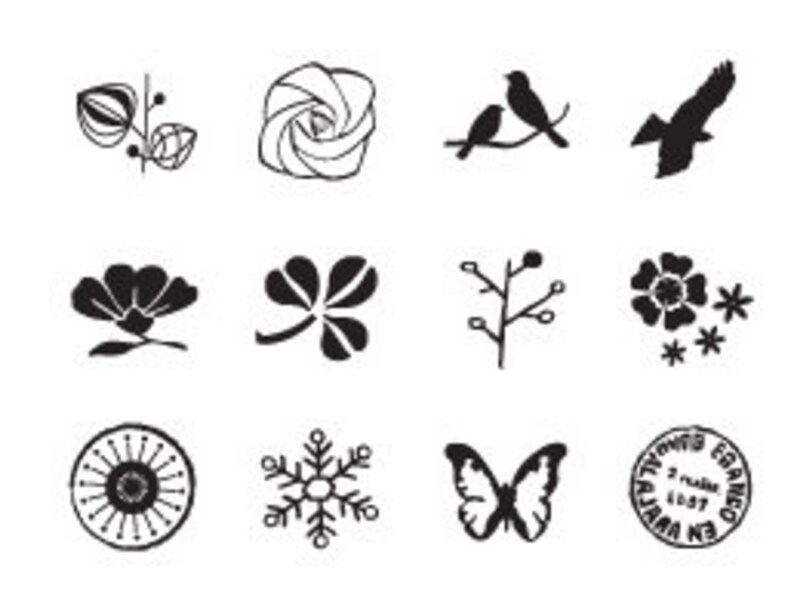 Nature Pattern Rubber Stamps - Wooden Stamp Set (12pcs) image 4