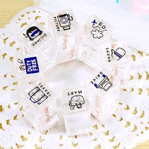 Crystal Schedule Rubber Stamp Set: Diary Deco Stamps