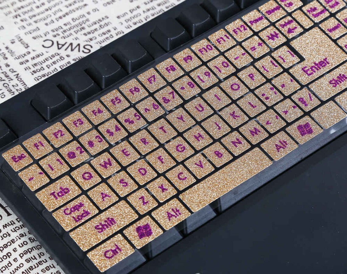 Glitter Keyboard Sticker DIY 3D Desktop Keyboard Decal Common Etsy