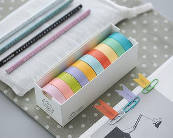 Solid Color Washi Tapes - Japanese Washi Tape - Masking Tape - Deco Tape - Washi Paper - Filofax - ME3612