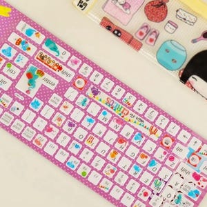 Luminous 3D Epoxy Keyboard Decals - Elephant Style
