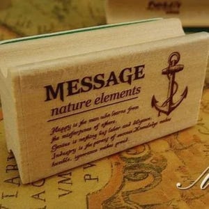 Timbro vintage da 1 pezzo - Timbro di gomma in legno - Timbro per diario - Timbro postale - Messaggio