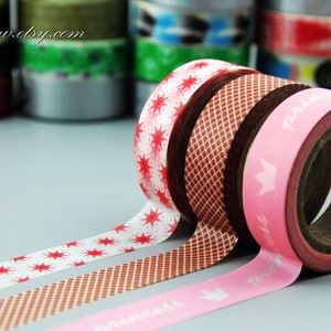 3 Rolls Washi Tapes - Japanese Washi Tape - Masking Tape - Deco Tape - Washi Paper - Filofax