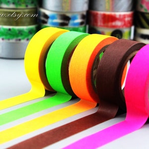 5 Rolls Solid Color Washi Tape: Japanese Masking Tape