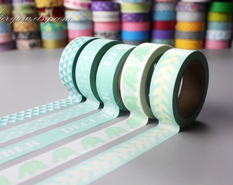 5 Rolls Washi Tapes - Japanese Washi Tape - Masking Tape - Deco Tape - Washi Paper - Filofax - special blue-EMS62044