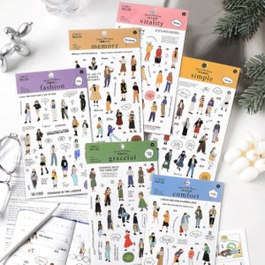 Street Photo Girl Sticker - Cartoon Character Sticker - Deco Sticker - 1 Sheet