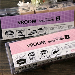 2 Cases Deco Stamp Set - Wooden Rubber Stamp Set - Rubber Stamps - Cat Style
