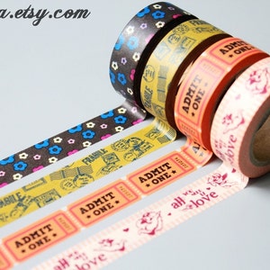 Japanese Washi Tape Set: Decorative Masking Tape, 4 Rolls