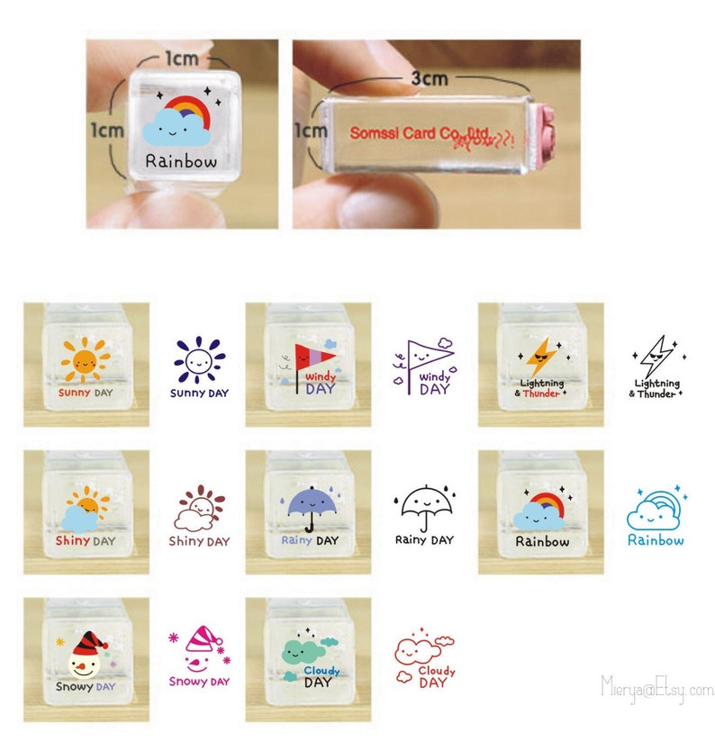 8 Pcs Crystal Schedule Stamps Weather Stampsem62563 Etsy