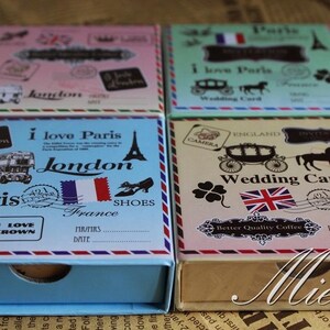 4 Fälle Vintage Stempel-Set - Gummistempel - Dekostempel - Holzstempel - Tagebuchstempel - 6 Stück pro Fall