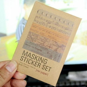 Masking Sticker Set - Korean Deco Sticker - Paper Sticker - Diary Sticker - Paper Ver