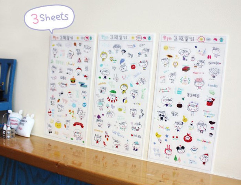 Korean Happy Day Sticker Set Korean Deco Sticker Diary | Etsy
