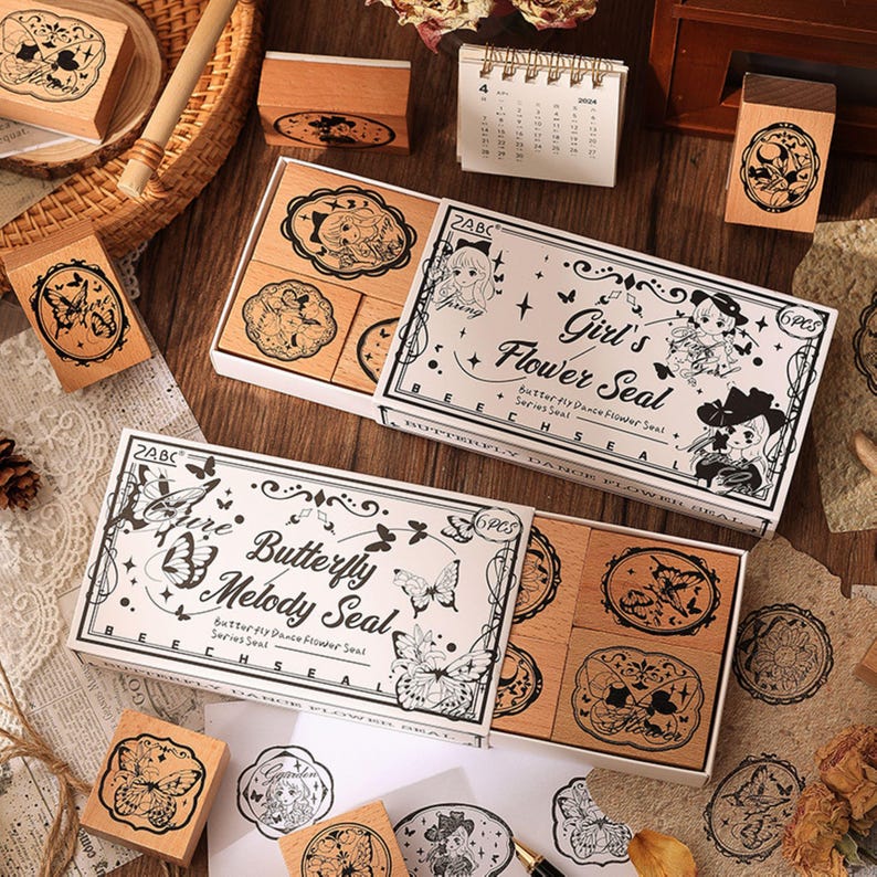 Butterfly Rubber Stamp Set: Lace & Deco Style - Etsy
