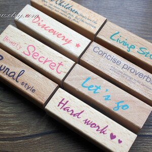 8 Pcs High Quality English Whisper Stamp Set - Rubber Stamp - Diary Stamp - Wood Stamp - Filofax