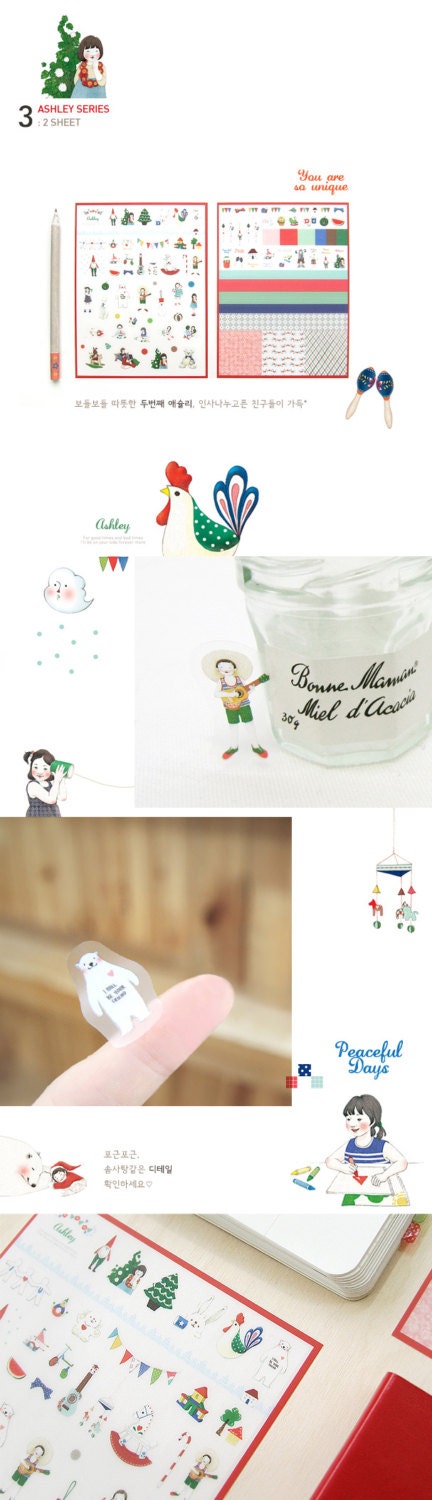 Diary Deco Pack Sticker Set Korean Sticker Transparent | Etsy