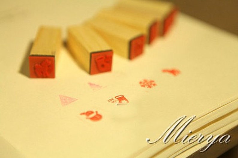 Korean Stamp Rubber Stamp Deco Stamp 6 pcs in-EM62516 Christmas Stamp Set