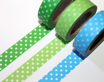 Set di nastri washi giapponesi: nastro adesivo a pois, 3 rotoli