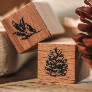 7 Stück Vintage Pflanzen Stempel - Romantische Handgemachte Stempel - Tagebuch Stempel