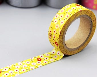 Floral Japanese Washi Tape: 15mm Decorative Masking Tape