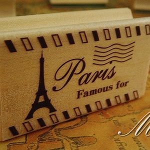 Timbro vintage 1 pezzo - Timbro di gomma in legno - Timbro per diario - Timbro postale - Parigi