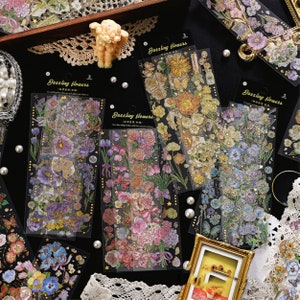 Naklejki Dazzling Flowers - Naklejki Vintage - Naklejki Deco - Naklejki do pamiętnika - 3 arkusze