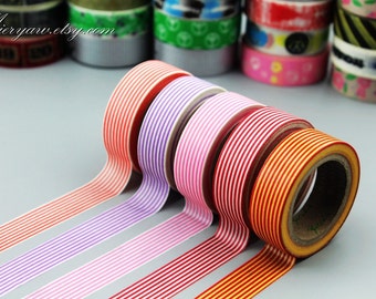 5 Rolls Washi Tapes - Japanese Washi Tape - Masking Tape - Deco Tape - Washi Paper - Filofax - hot line-EMS62178